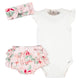 3-Piece Baby Girls Pink Garden Onesies® Bodysuit, Diaper Cover & Headband Set-Gerber Childrenswear Wholesale