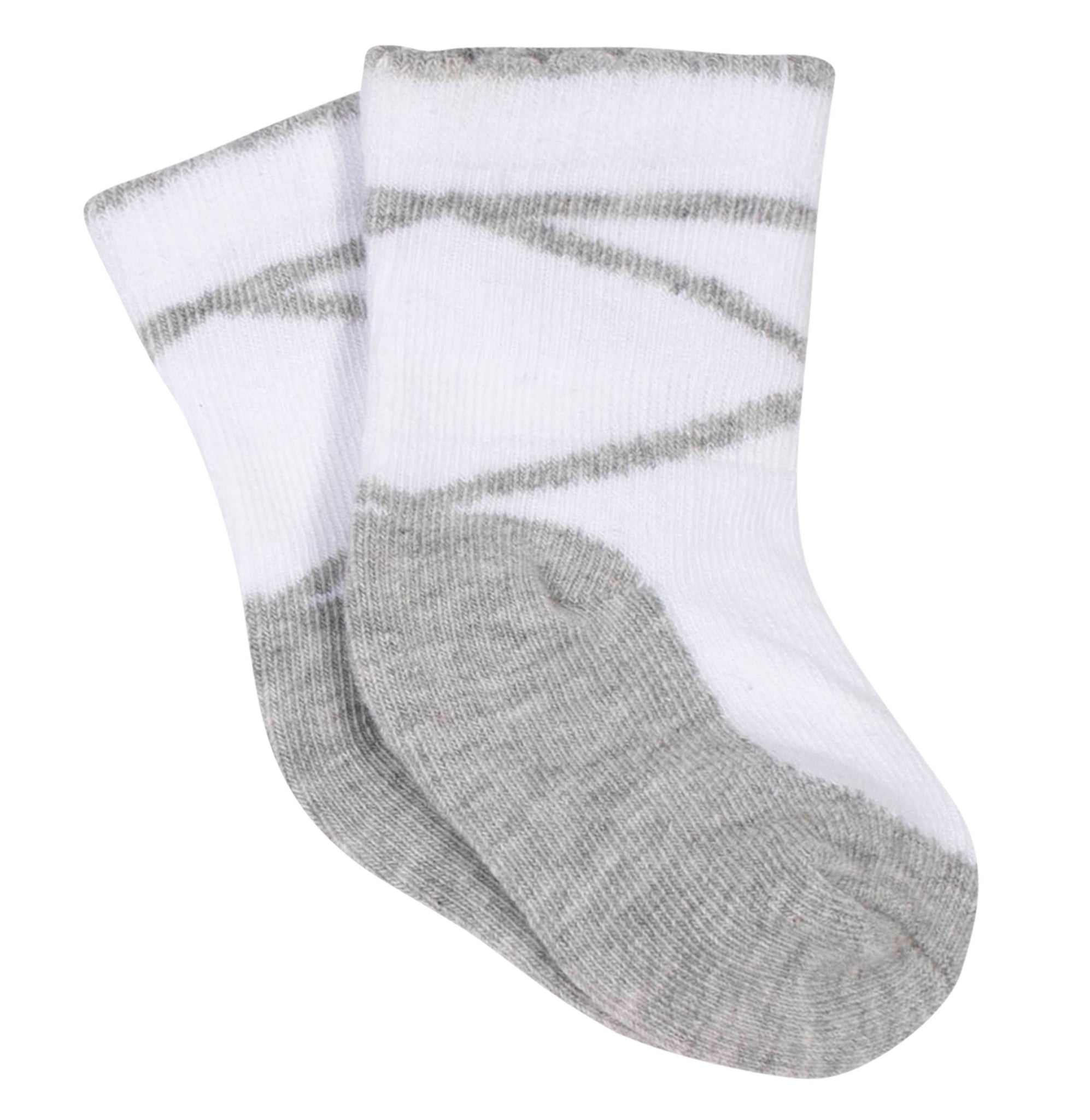 8-Pack Toddler Girls Grey Heather Jersey Crew Socks-Gerber Childrenswear Wholesale