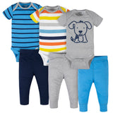 6-Piece Baby Boys Dog Onesies® Bodysuits & Pants Set-Gerber Childrenswear Wholesale