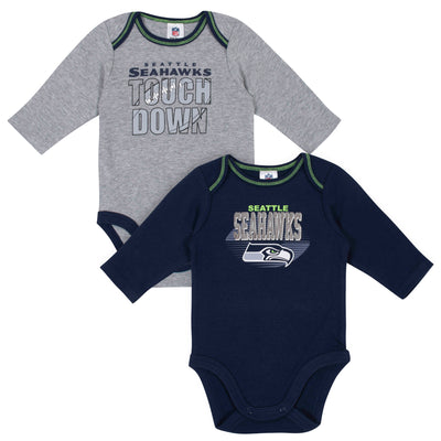 2-Pack Seattle Seahawks Long Sleeve Bodysuits-Gerber Childrenswear Wholesale