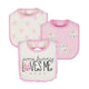 Just Born® 3-Pack Baby Girls Bunny Organic Starter Bibs-Gerber Childrenswear Wholesale