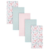 5-Pack Baby Girls Butterfly Flannel Receiving Blankets-Gerber Childrenswear Wholesale