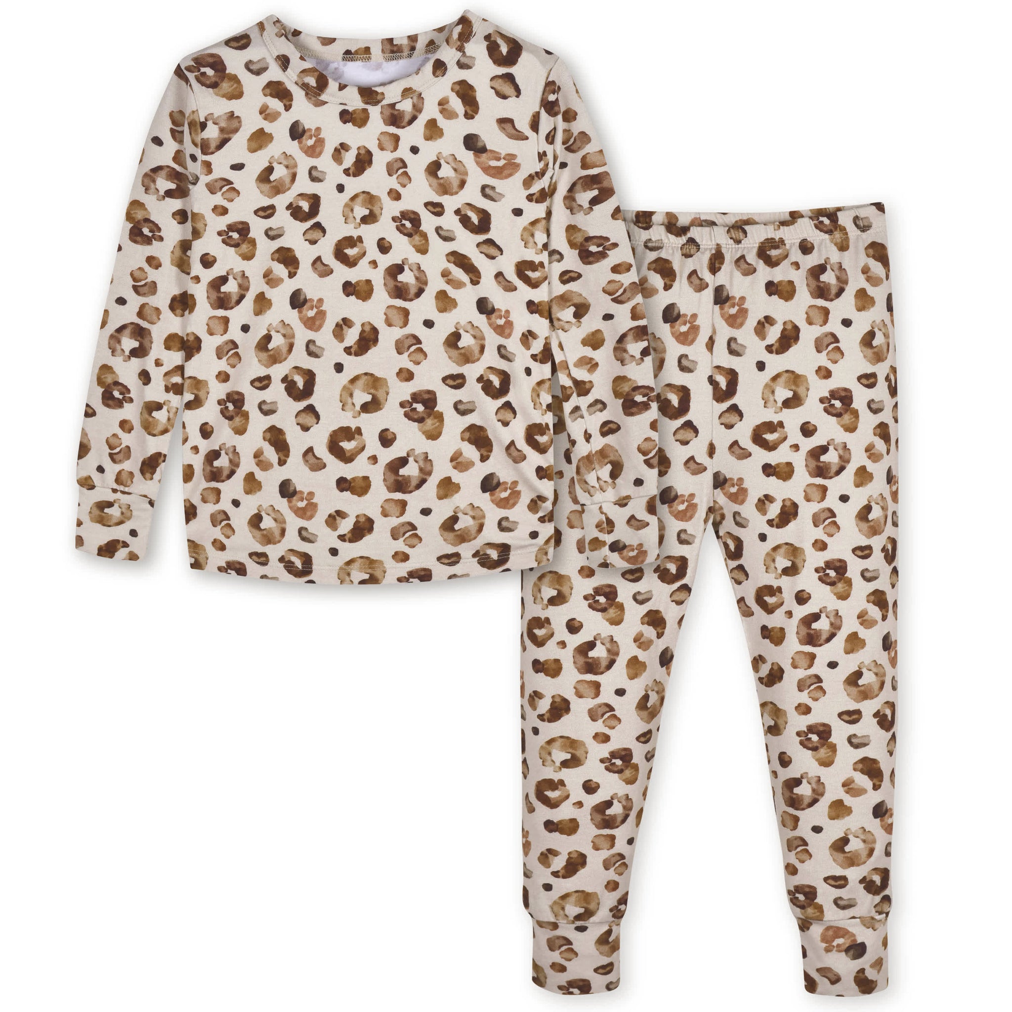 2-Piece Infant & Toddler Spotted Leopard Buttery Soft Viscose Made from Eucalyptus Snug Fit Pajamas-Gerber Childrenswear Wholesale