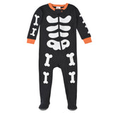 Baby Skeleton Snug Fit Footed Cotton Pajamas-Gerber Childrenswear Wholesale