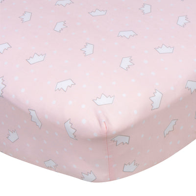 Baby Girls Princess Crowns Fitted Crib Sheet-Gerber Childrenswear Wholesale