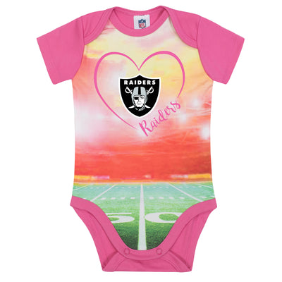Las Vegas Raiders Baby Girls Short Sleeve Bodysuit-Gerber Childrenswear Wholesale