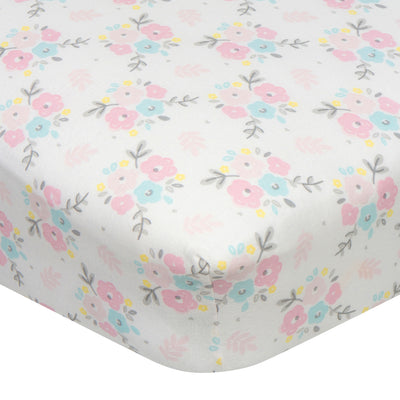 Baby Girls Floral Fitted Crib Sheet-Gerber Childrenswear Wholesale