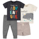 4-Piece Boys Rhino Short, Shirts and Active Pant Set-Gerber Childrenswear Wholesale