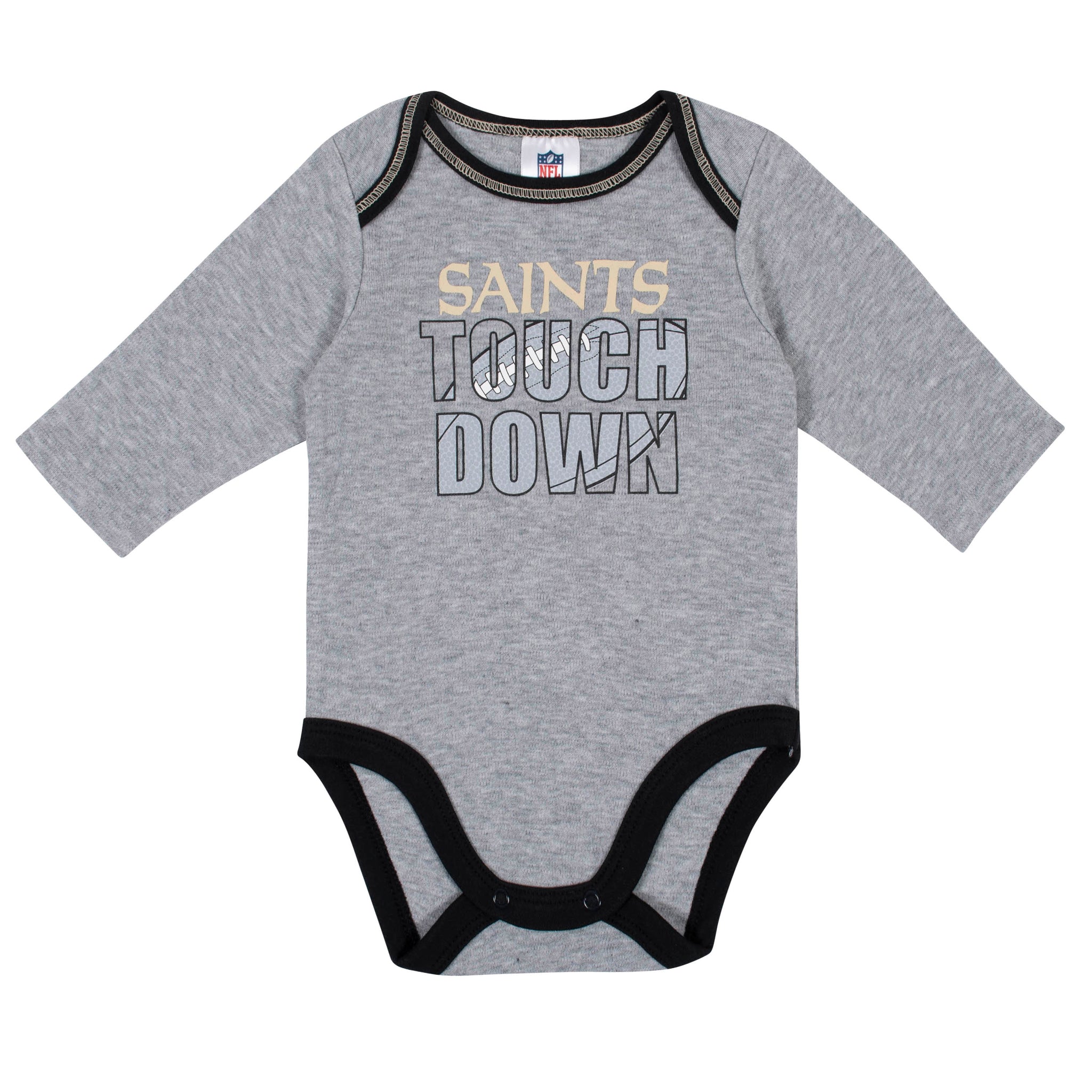 2-Pack New Orleans Saints Long Sleeve Bodysuits-Gerber Childrenswear Wholesale