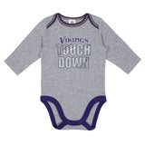 2-Pack Minnesota Vikings Long Sleeve Bodysuits-Gerber Childrenswear Wholesale