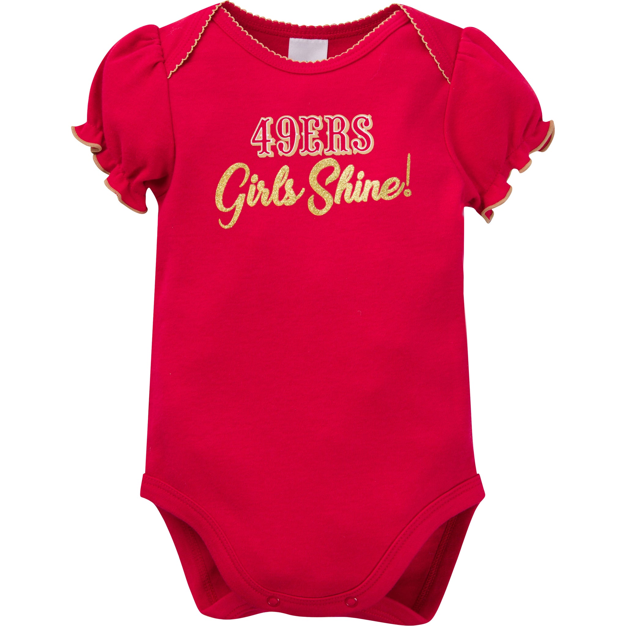 3-Pack Baby Girls 49Ers Short Sleeve Bodysuits-Gerber Childrenswear Wholesale