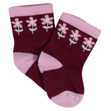 8-Pack Baby Girls Lavender Garden Jersey Wiggle Proof® Socks-Gerber Childrenswear Wholesale