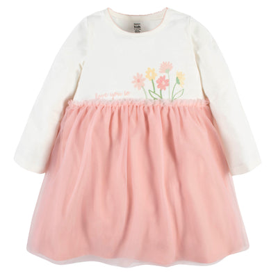 Baby & Toddler Girls Floral Long Sleeve Tulle Dress-Gerber Childrenswear Wholesale