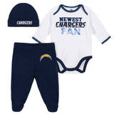 Baby Boys Los Angeles Chargers 3-Piece Bodysuit, Pant and Cap Set-Gerber Childrenswear Wholesale