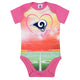 Los Angeles Rams Baby Girls Short Sleeve Bodysuit-Gerber Childrenswear Wholesale