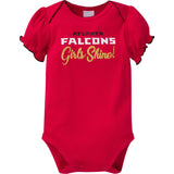 3-Pack Baby Girls Falcons Short Sleeve Bodysuits-Gerber Childrenswear Wholesale