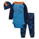 3-Piece Baby Boys Dinosaur Onesies® Bodysuit, Pant, & Cap Set-Gerber Childrenswear Wholesale