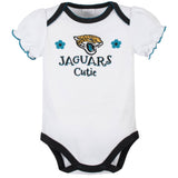 3-Pack Jacksonville Jaguars Short Sleeve Bodysuits-Gerber Childrenswear Wholesale
