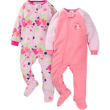 2-Pack Baby & Toddler Girls Floral Fleece Pajamas-Gerber Childrenswear Wholesale