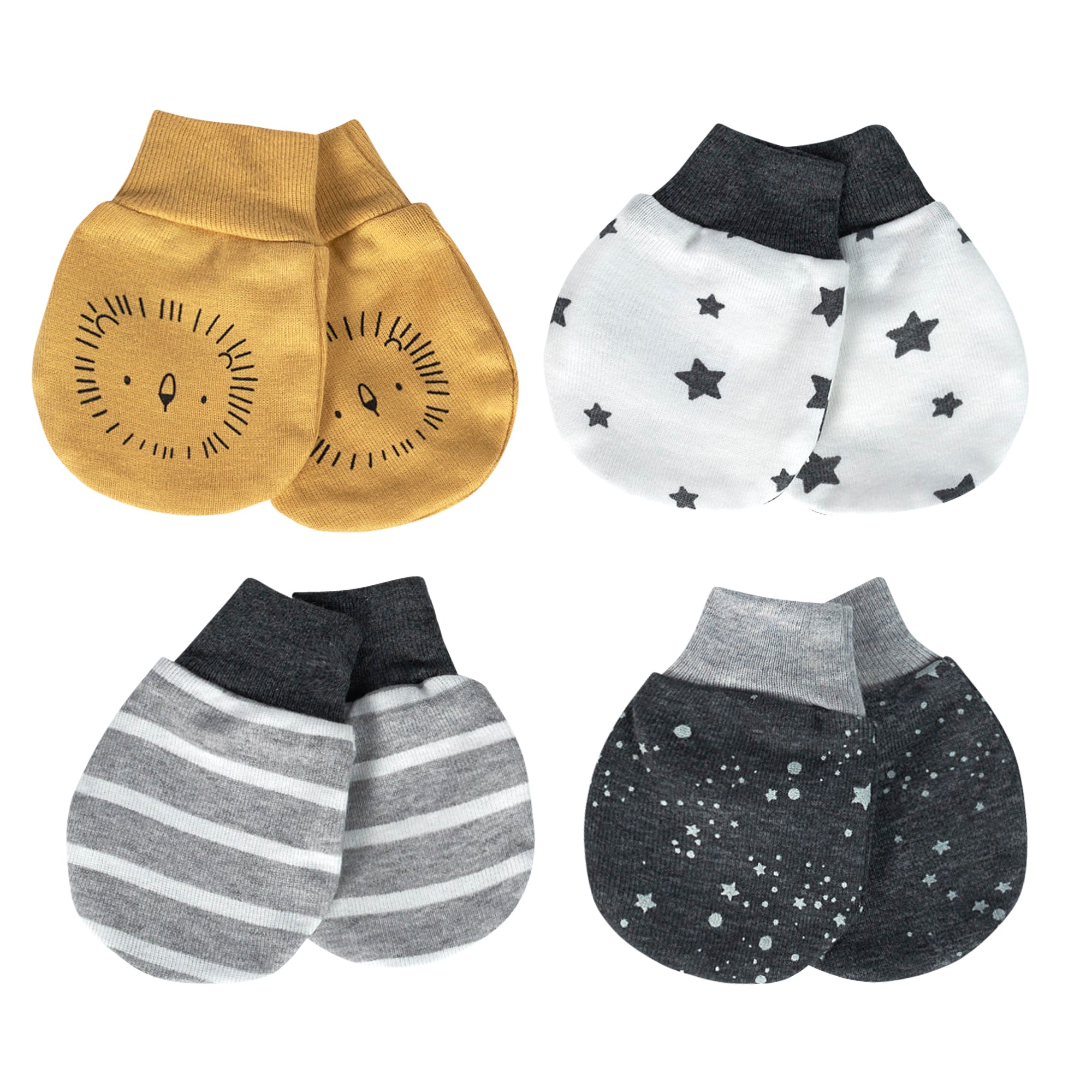 4-Pack Baby Boys Lil Lion Mittens-Gerber Childrenswear Wholesale
