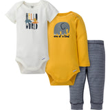 3-Piece Baby Boys Hello World Onesies® Bodysuits & Pants Set-Gerber Childrenswear Wholesale