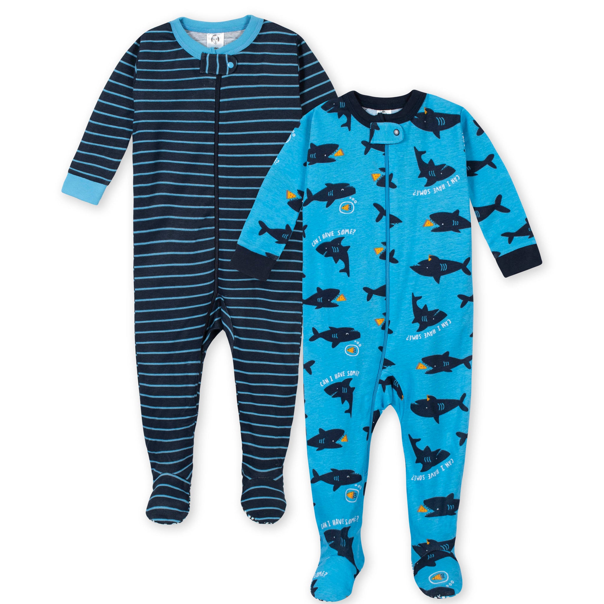 2-Pack Boys Sharks Snug Fit Unionsuit Pajamas-Gerber Childrenswear Wholesale