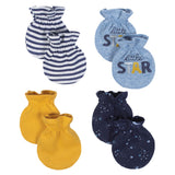 Just Born® 4-Pack Baby Boys Space Organic Mittens-Gerber Childrenswear Wholesale