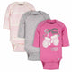 3-Pack Baby Girls Cozy Winter Long Sleeve Onesies® Bodysuits-Gerber Childrenswear Wholesale