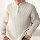 Infant & Toddler Boys Oatmeal Heather Zip Front Sweater-Gerber Childrenswear Wholesale
