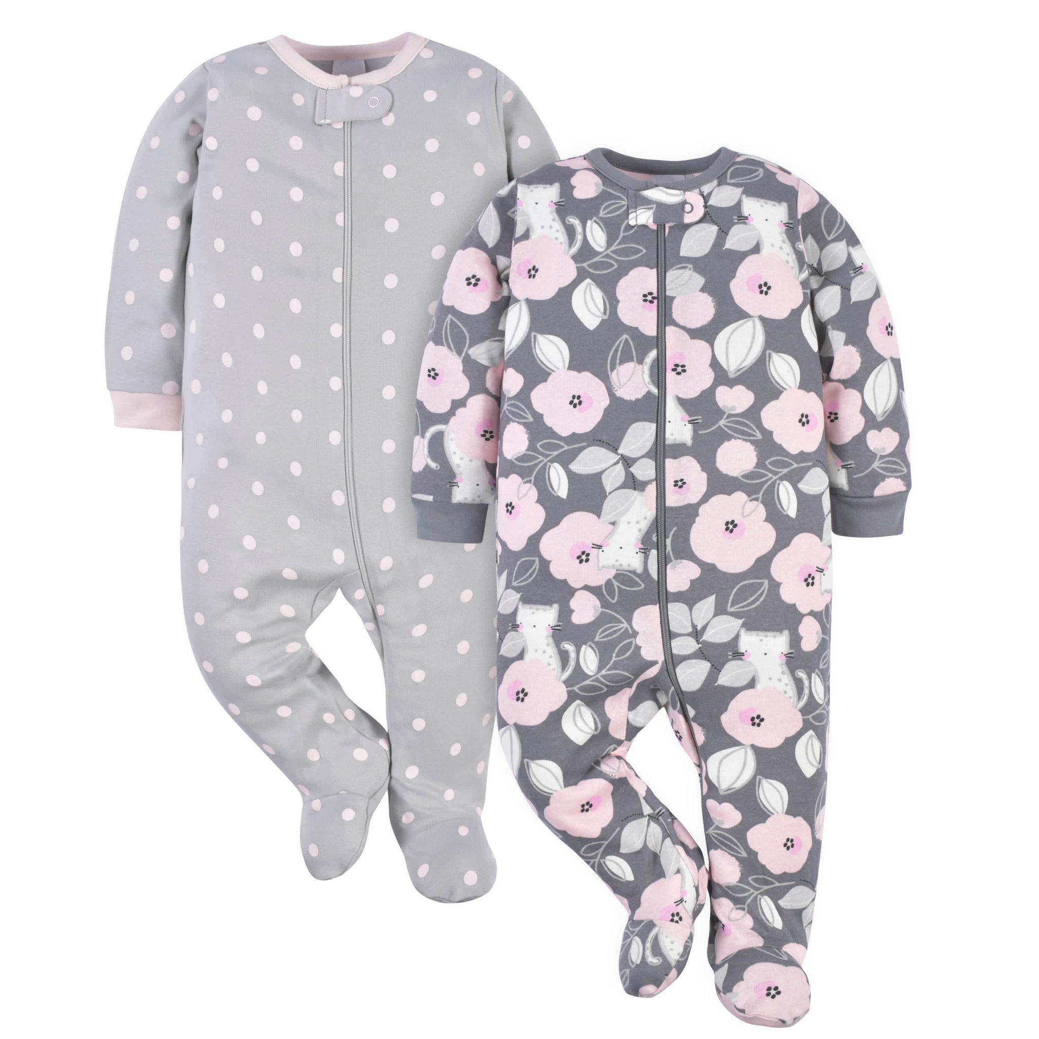 2-Pack Baby Girls Floral Sleep 'N Plays-Gerber Childrenswear Wholesale