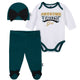 3-Piece Philadelphia Eagles Bodysuit, Pant, and Cap Set-Gerber Childrenswear Wholesale