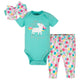 3-Piece Baby Girls Unicorn Bodysuit, Pant, and Cap Set-Gerber Childrenswear Wholesale