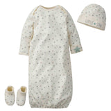 3-Piece Organic Baby Boys Little Star Gown, Cap, & Booties Set-Gerber Childrenswear Wholesale
