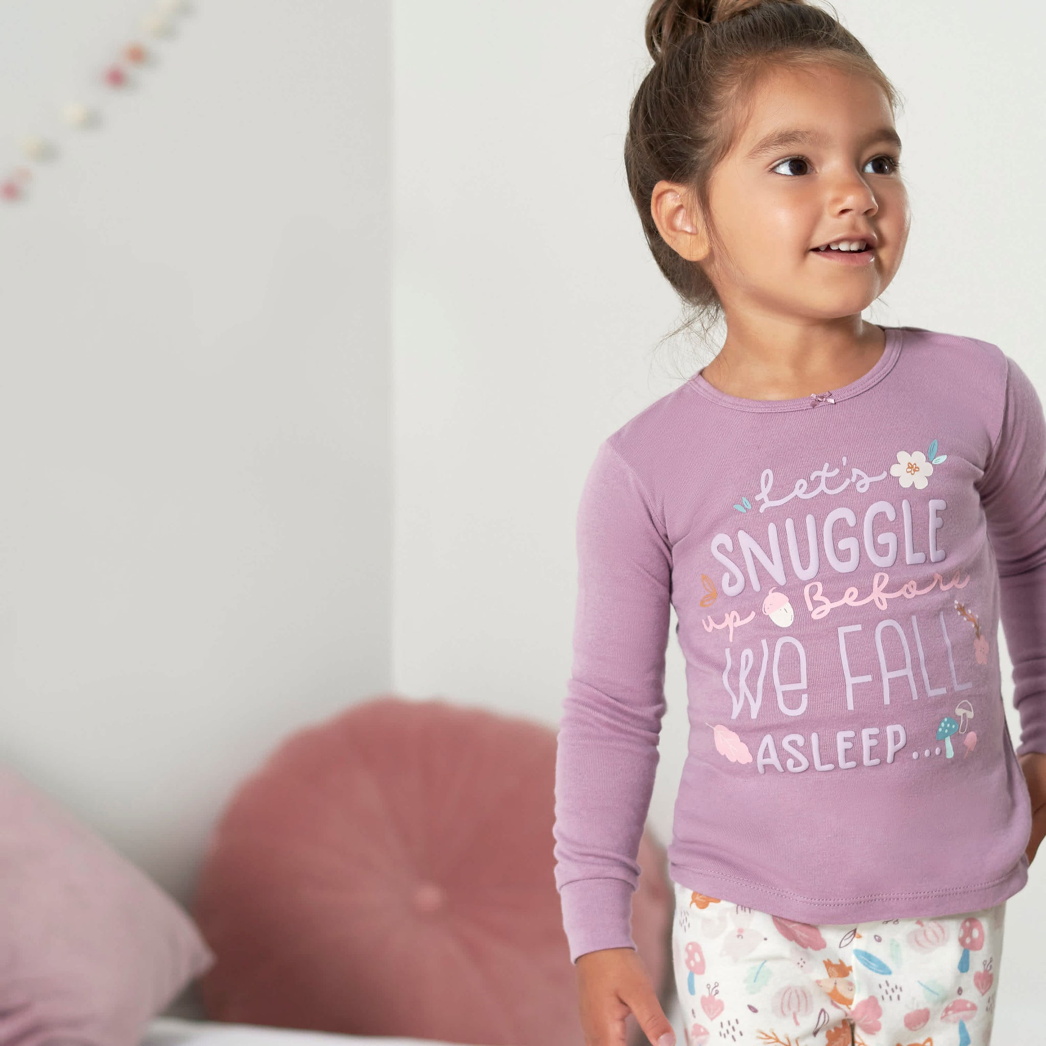 4-Piece Infant & Toddler Girls Purple Woodland Snug Fit Cotton Pajamas-Gerber Childrenswear Wholesale