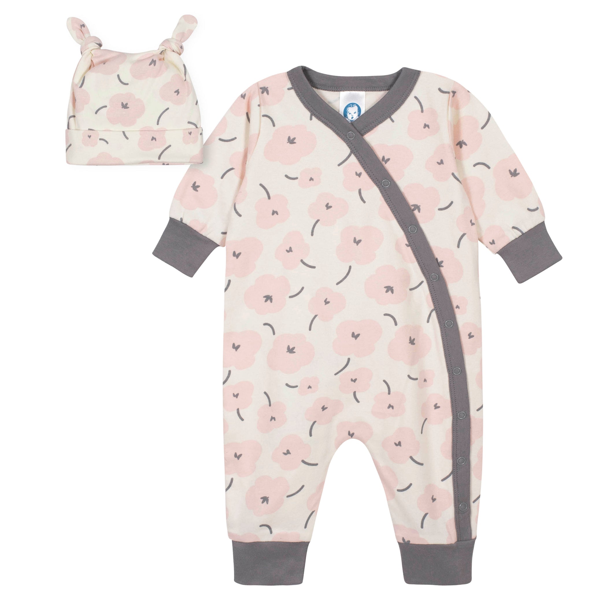 2-Piece Baby Girls Bunny Coverall and Cap Set-Gerber Childrenswear Wholesale