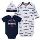 Baby Boys 3-Piece New England Patriots Bodysuit, Gown, and Cap Set-Gerber Childrenswear Wholesale