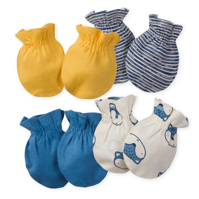 4-Pack Baby Boys Fox Mittens-Gerber Childrenswear Wholesale