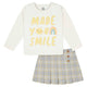 2-Piece Infant & Toddler Girls Mustard Plaid Tee & Skirt Set-Gerber Childrenswear Wholesale