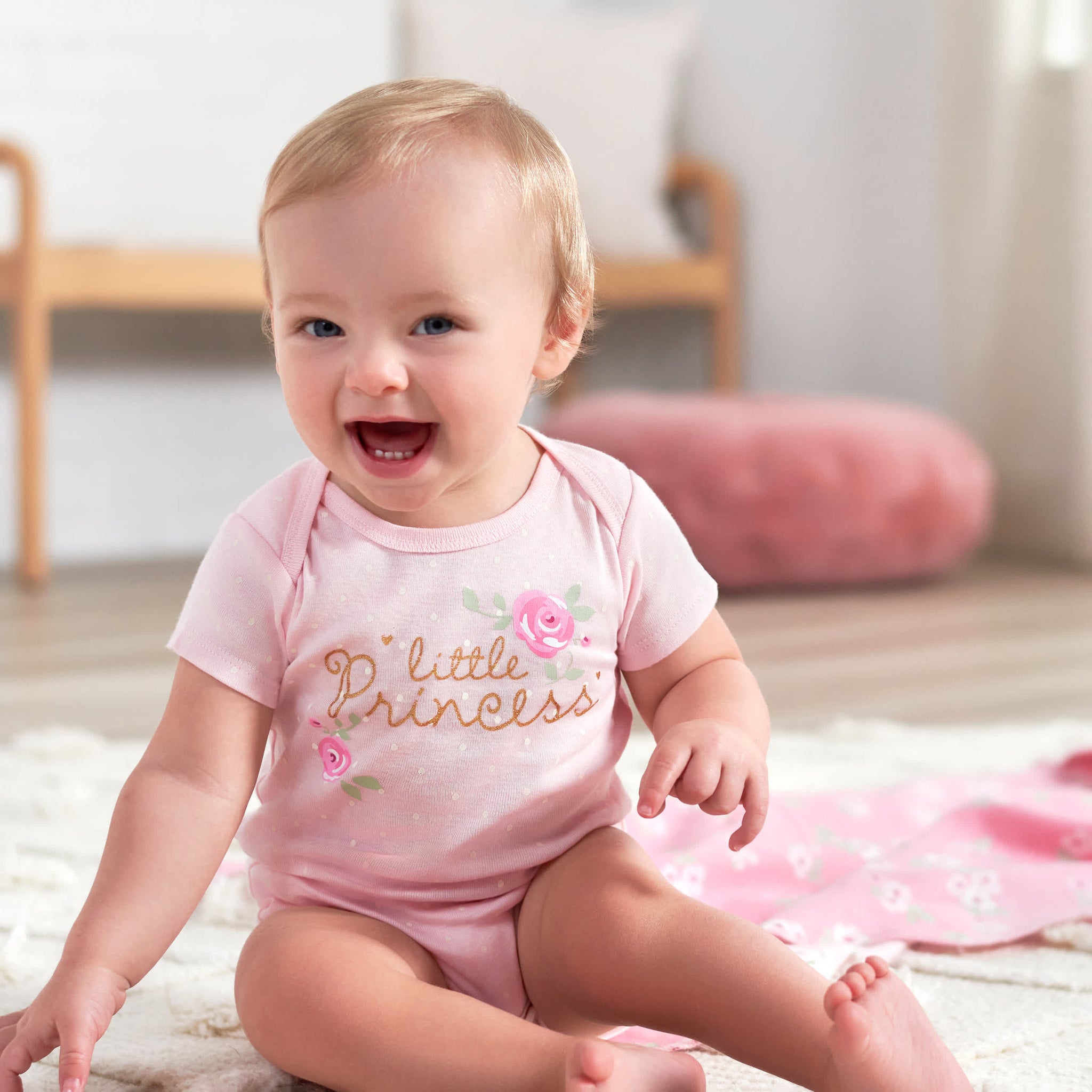 4-Pack Baby Girls Floral Flannel Receiving Blankets-Gerber Childrenswear Wholesale