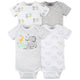 4-Pack Baby Neutral Baby Animals Short Sleeve Onesies® Bodysuits-Gerber Childrenswear Wholesale