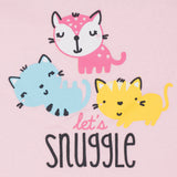 4-Piece Girls Cats Snug Fit Cotton Pajamas-Gerber Childrenswear Wholesale