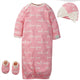 3-Piece Organic Baby Girls Love You Gown, Cap, & Booties Set-Gerber Childrenswear Wholesale