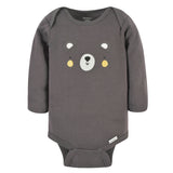 3-Pack Baby Neutral Bear Long Sleeve Onesies® Bodysuits-Gerber Childrenswear Wholesale