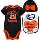NFL 3-Piece Baby Boys Bengals Short Sleeve Bodysuit, Bib and Cap Set-Gerber Childrenswear Wholesale