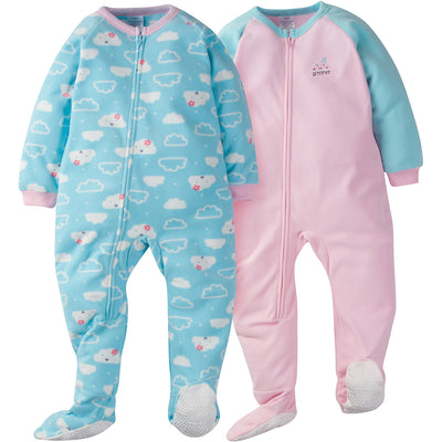 Gerber Toddler Girl 2-pack Clouds Blanket Sleeper-Gerber Childrenswear Wholesale