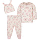 3-Piece Baby Girls Bunny Shirt, Pant, & Cap Set-Gerber Childrenswear Wholesale