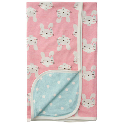Organic Baby Girls Bunny Reversible Blanket-Gerber Childrenswear Wholesale