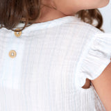 Infant & Toddler Girls Stripes Gauze Flutter Sleeve Top-Gerber Childrenswear Wholesale