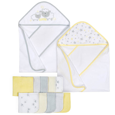 12-Piece Baby Neutral Lamb Bath Bundle-Gerber Childrenswear Wholesale