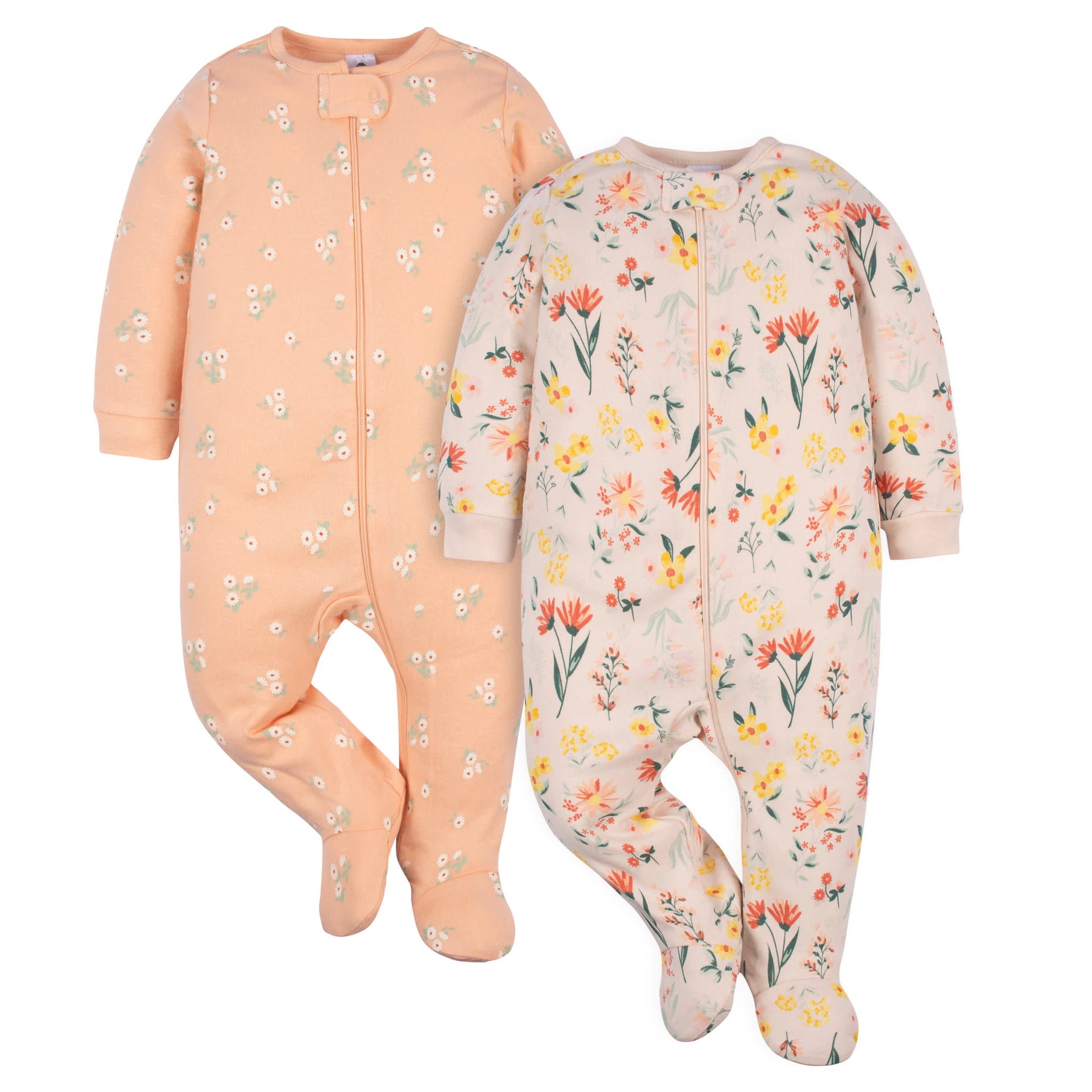 2-Pack Baby Girls Wildflower Sleep 'N Plays-Gerber Childrenswear Wholesale